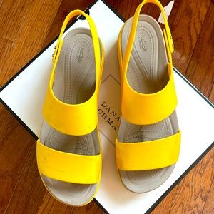 Yellow crocs sandals